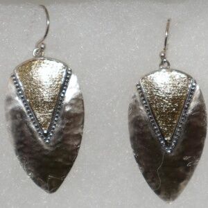 Silpada Sterling Silver Brass Hammered Teardrop Earrings
